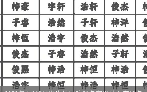 2023年4月10日出生的男孩起名宜用什么字取名