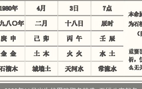 2024年11月出生的男孩取名精选 五行八字起名