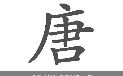 姓唐给男孩名字优雅大气