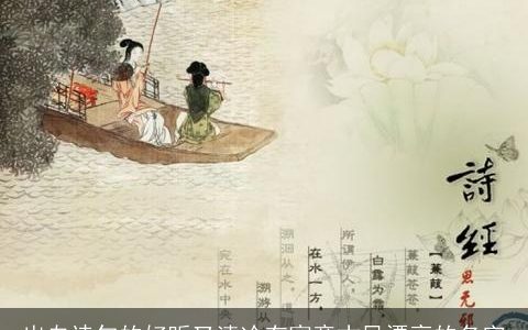 出自诗句的好听又清冷有寓意古风漂亮的名字