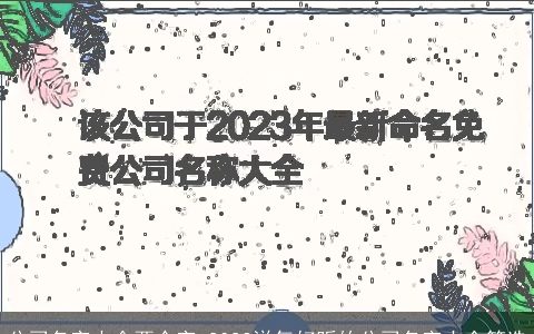公司名字大全两个字 2024洋气好听的公司名字大全筛选
