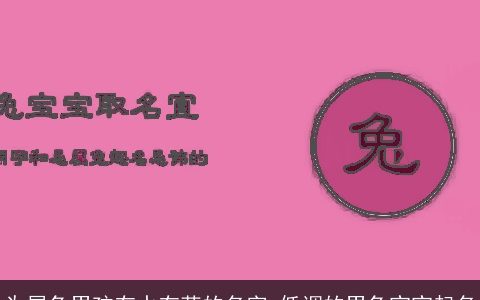 为属兔男孩有水有草的名字 低调的男兔宝宝起名