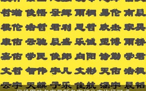 侯姓男孩名字最新名字打分查询侯可成