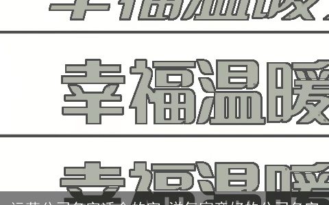 运营公司名字适合的字 洋气寓意好的公司名字