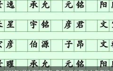 2023年4月生宝宝取名 兔年4月生取什么名字好
