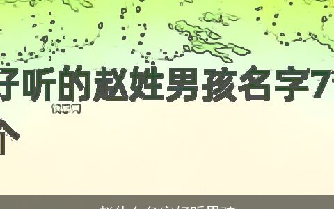 赵什么名字好听男孩