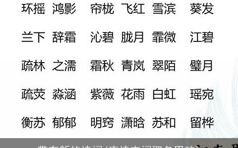 带有新的诗词(唐诗宋词取名男孩)