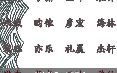 黎姓男孩取什么名字好
