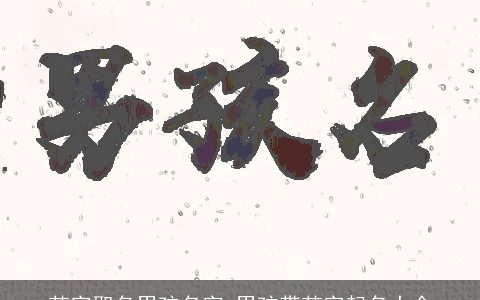 范字取名男孩名字 男孩带范字起名大全