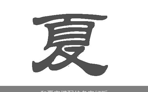 和夏字搭配的名字好听