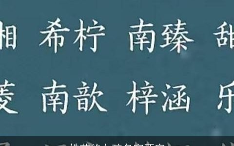 姓芦的女孩名字两字