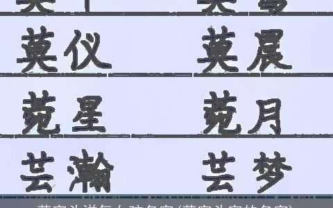 草字头洋气女孩名字(草字头字的名字)
