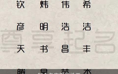 起个名字男孩姓王