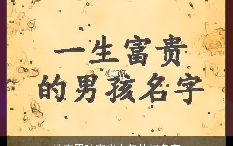 姓高男孩富贵大气的好名字