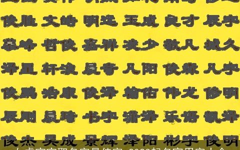 女虎宝宝取名字最佳字 2023起名宜用字大全
