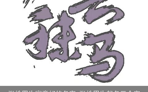 张姓男生寓意好的名字 张姓男生起名三个字