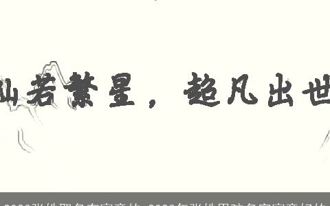 2024张姓取名有寓意的 2024年张姓男孩名字寓意好的