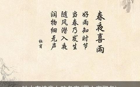 缺火有诗意女孩名字(用六字取名)