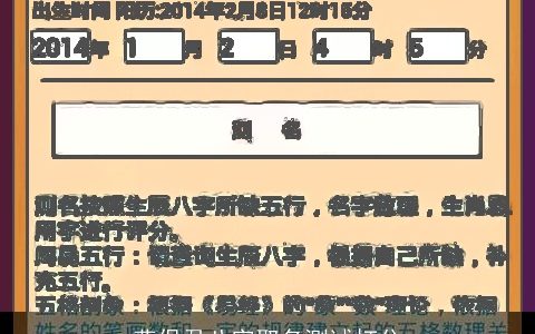 燕保君八字取名测试打分