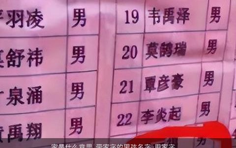 家是什么意思 带家字的男孩名字 用家字起名大全的寓意 新颖寓意的带家字男孩名字