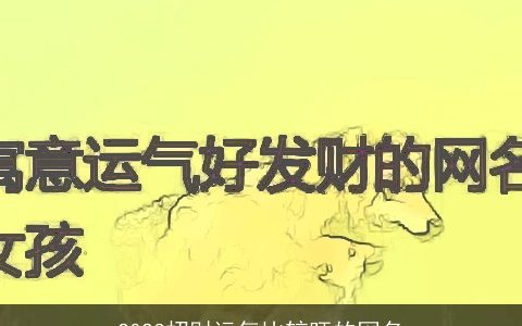 2024招财运气比较旺的网名