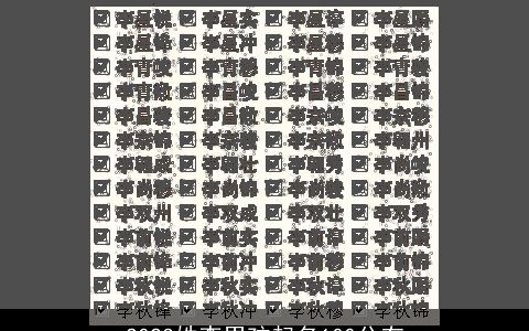 2023姓李男孩起名100分有