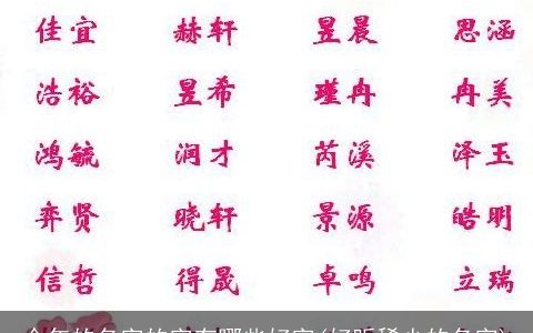 今年的名字的字有哪些好字(好听稀少的名字)