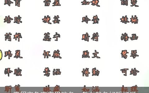 带程字龙宝宝男孩名  怎么起名好听好记