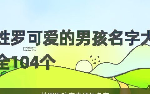 姓罗男孩有内涵的名字