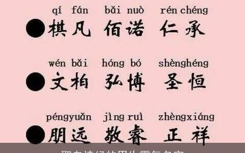 取自诗经的男生霸气名字