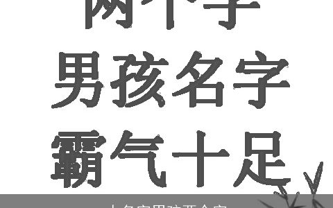 人名字男孩两个字