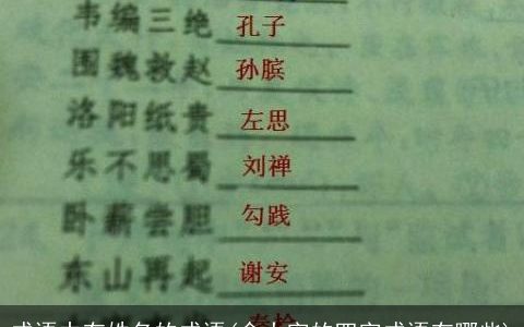 成语中有姓名的成语(含大字的四字成语有哪些)