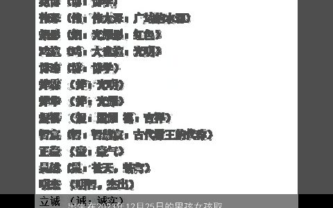 出生在2024年12月25日的男孩女孩取名大全集 有涵养新颖的男孩女孩名字大全最新