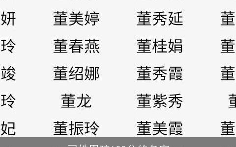 司姓男孩100分的名字