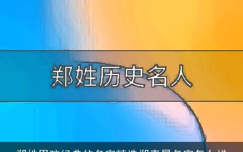 郑姓男孩经典的名字精选郑嘉昱名字怎么样