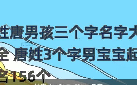 姓唐的男孩最好听的名字