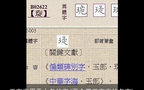 王字旁用于人名的字(两个带王字旁的名字)