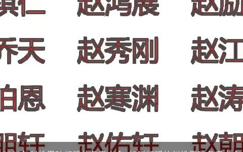 2023年赵姓男孩好听的名字大全 好听好听的赵姓男孩名字大全