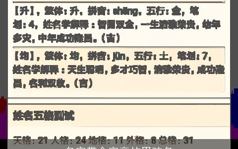 名字带金字旁的男孩名