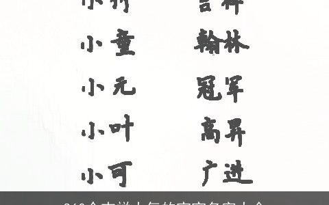 360个吉祥大气的宝宝名字大全