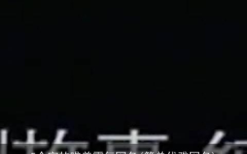 5个字的唯美霸气网名(简单优雅网名)