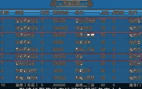 散修的聚集地在这游戏帮派名字大全