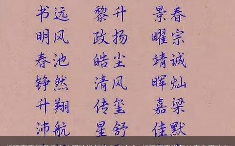 好听寓意好带秉字的男孩洋气的名字大全 好听寓意洋气的带字男孩名