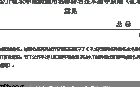 食品命名原则(食品命名规定)