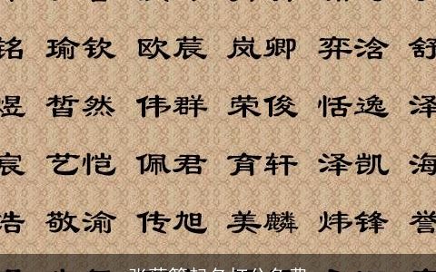 张蕴篱起名打分免费