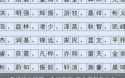 怎样给公司取一个好名字 三个字起名大全