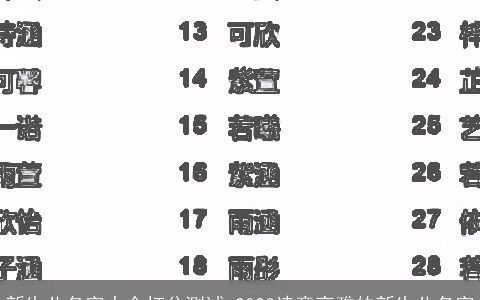 新生儿名字大全打分测试 2023诗意高雅的新生儿名字