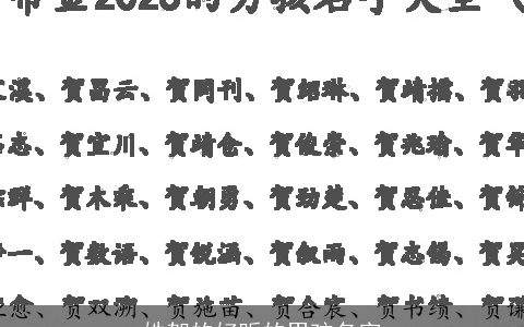 姓贺的好听的男孩名字