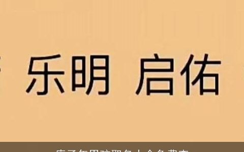 庚子年男孩取名大全免费查