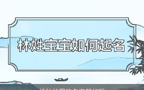 姓林的男孩名字超好听